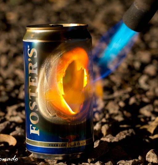 Fire Fosters Burned Flame Torch Fave Orange Hole Can Burn Blue 283c3588