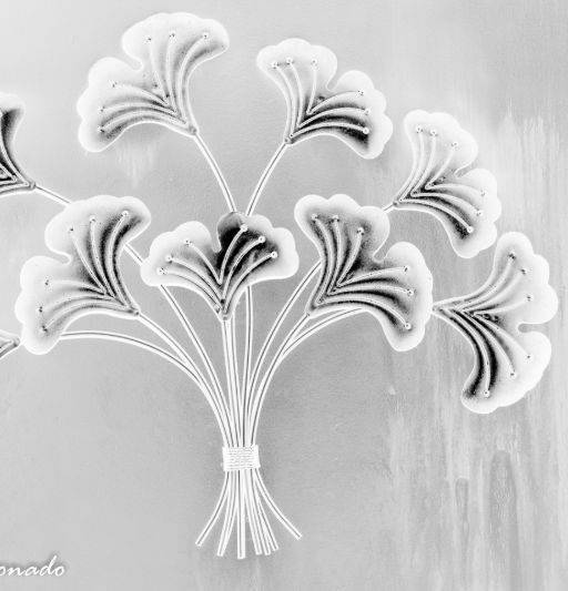 Abstact Sculpture Metal Tree Plant Patricia Fire Cypress 0895 Bw Inverted