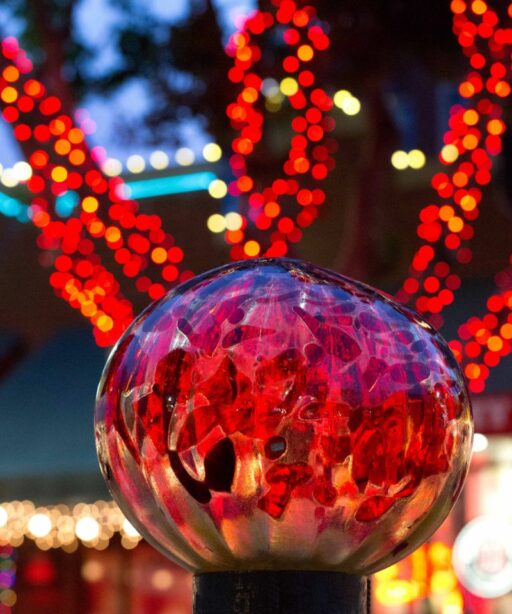 Red Bokeh Tempe Arts Festival Ball Glass Red Round 2013 2232c