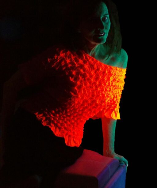 Red Patricia Model Blacklight Fave Green Flourescent Orange Glowing 9125