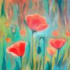 three red flowers